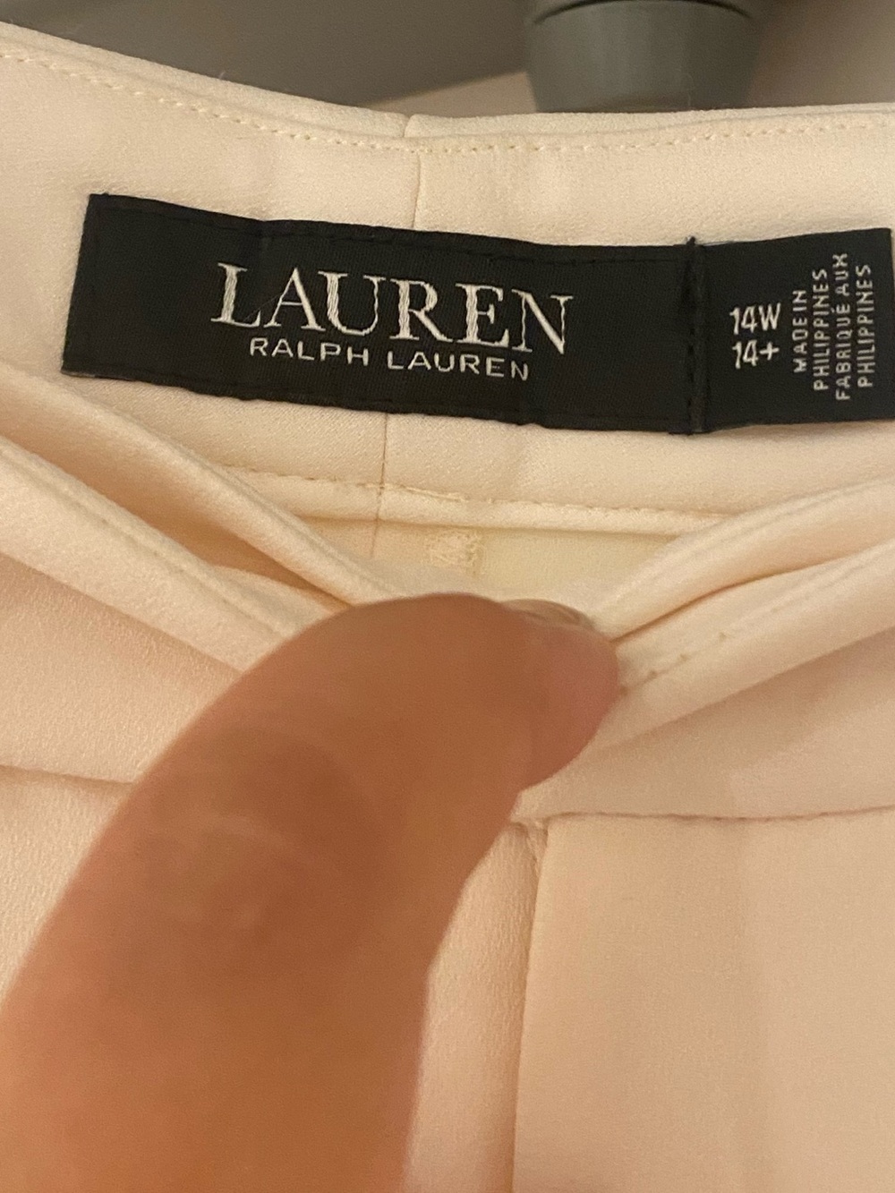 ๐NEW๐ Lauren Ralph Lauren Cream Wide-Leg Trousers - Picture 3 of 4